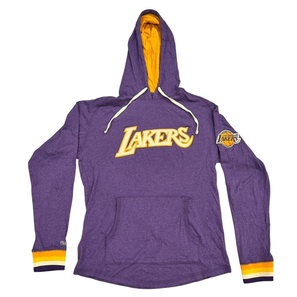Mitchell & Ness Lakers HWC Hoodie Purple Gold Script Men's M